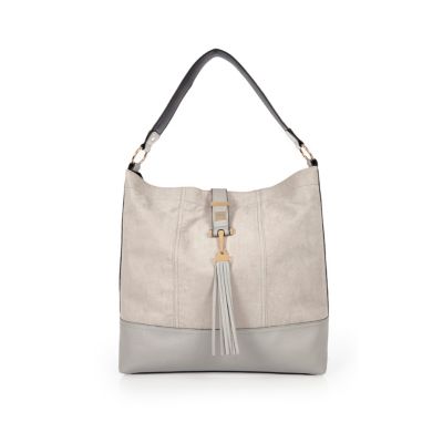 Grey oversized slouch handbag